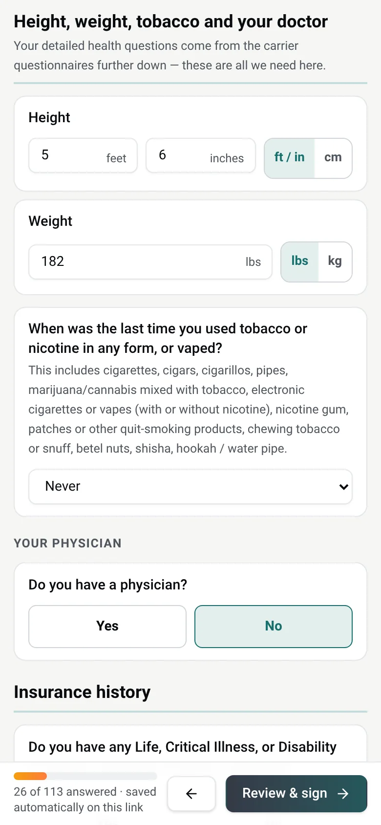 Client application on a phone